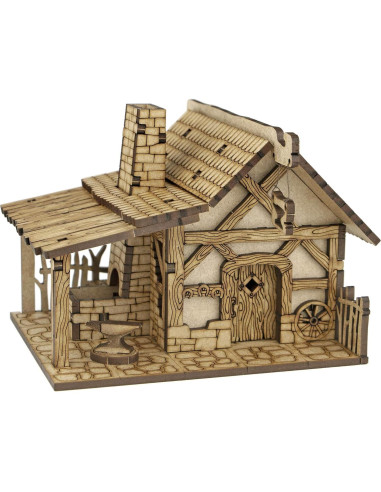 Terreno DND TowerRex Village 28mm para Warhammer y D&D