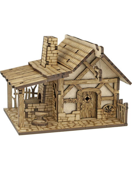 Terreno DND TowerRex Village 28mm para Warhammer y D&D