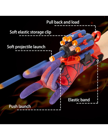 Guantes Lanzadores Spider Man Gokbuy con Dardos para Niños Guantes Lanzadores Spider Man Gokbuy con Dardos para Niños
