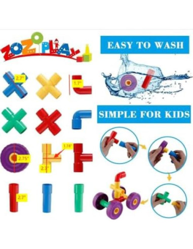 Juguete de Aprendizaje STEM ZOZOPLAY 64 Piezas Multicolor