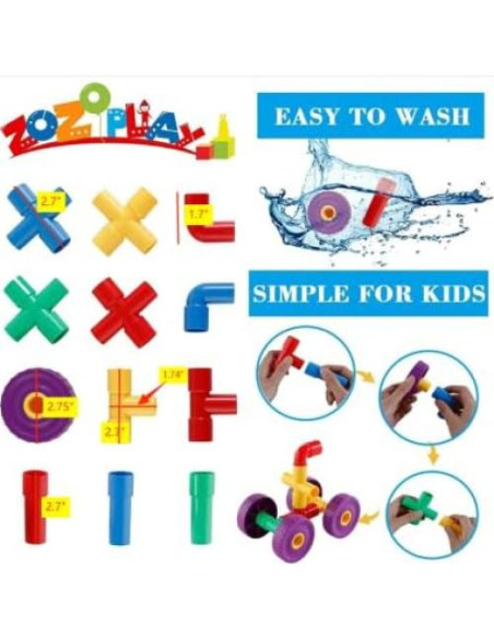 Juguete de Aprendizaje STEM ZOZOPLAY 64 Piezas Multicolor Juguete de Aprendizaje STEM ZOZOPLAY 64 Piezas Multicolor