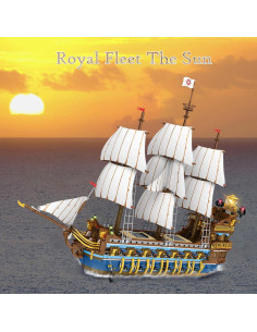 JMBricklayer Barco Pirata Dorado 3162 Piezas 80x70x20 cm 2