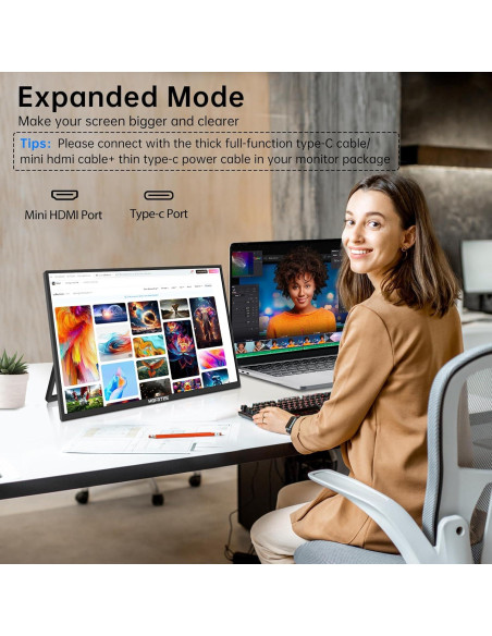 Monitor Portátil HGFRTEE 18.5" FHD 100Hz USB-C HDMI
