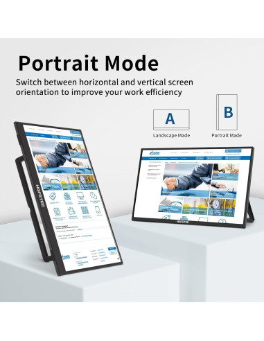 Monitor Portátil HGFRTEE 18.5" FHD 100Hz USB-C HDMI
