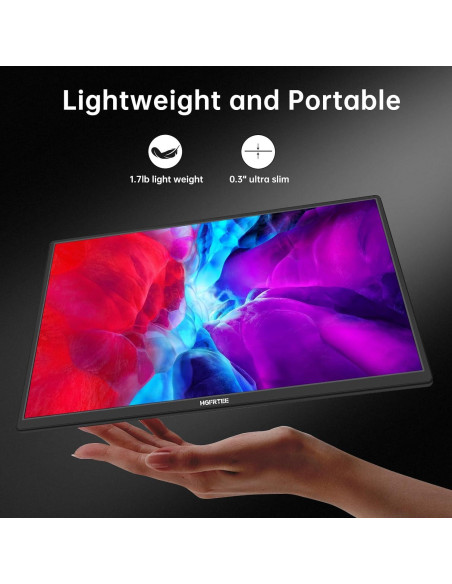 Monitor Portátil HGFRTEE 18.5" FHD 100Hz USB-C HDMI