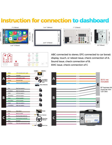 Estéreo Doble Din PLZ 7" Bluetooth 5.3 CarPlay Android Auto