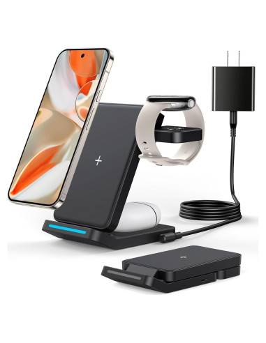 Cargador Inalámbrico 3 en 1 Houflody para Google Pixel