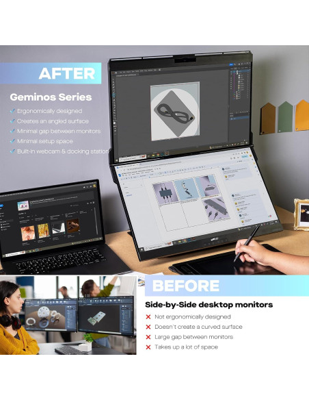 Monitores Duales Mobile Pixels Geminos T 60.45 cm Touch