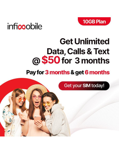 Plan Prepagado Infimobile 6 Meses 10GB Ilimitado 4G/5G