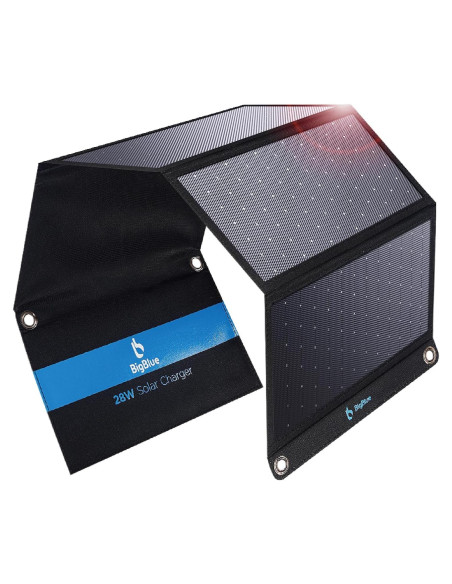 Cargador Solar BigBlue 28W 3 Puertos USB Plegable Camping