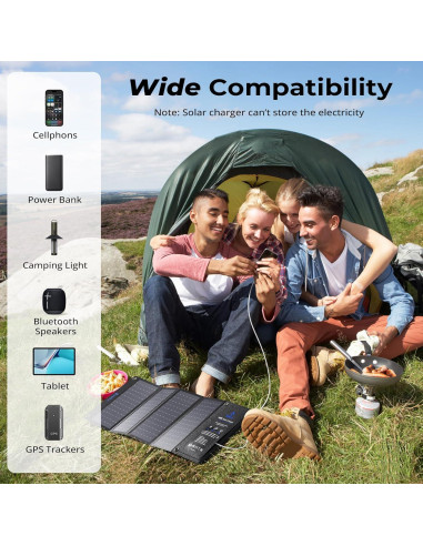 Cargador Solar BigBlue 28W 3 Puertos USB Plegable Camping