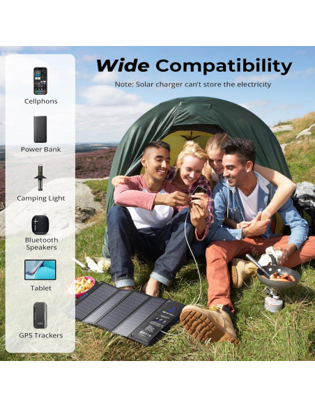 Cargador Solar BigBlue 28W 3 Puertos USB Plegable Camping