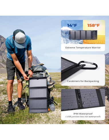 Cargador Solar BigBlue 28W 3 Puertos USB Plegable Camping