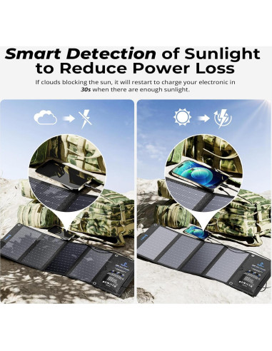 Cargador Solar BigBlue 28W 3 Puertos USB Plegable Camping