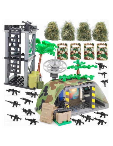 ZHX Juguetes de Bloques Militar Centro de Comando 22x15cm