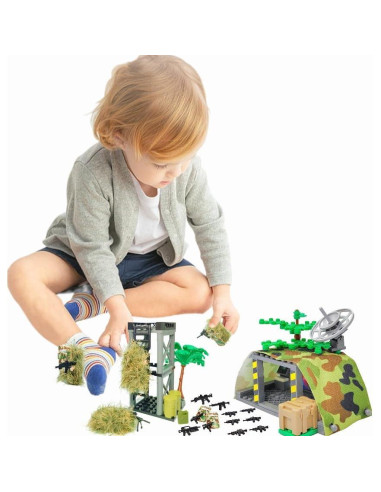 ZHX Juguetes de Bloques Militar Centro de Comando 22x15cm