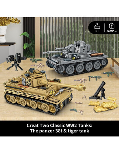 Juguete de Construcción Tanques WWII Shuangyi 1030 Piezas