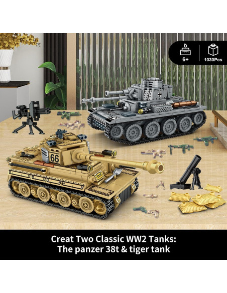 Juguete de Construcción Tanques WWII Shuangyi 1030 Piezas