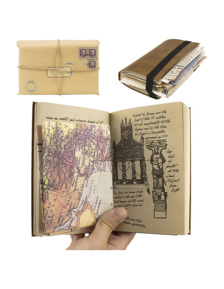 Diario del Santo Grial Bzuiawi 18x12 cm de Cuero Vintage