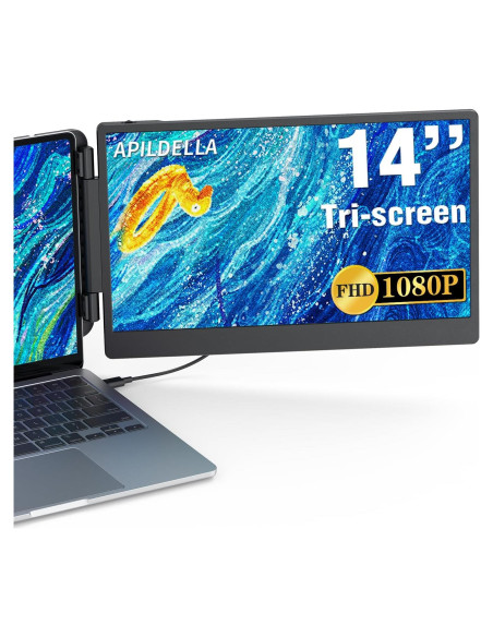 Extensor de Monitor Doble 14'' FHD 1080P APILDELLA USB-C HDMI