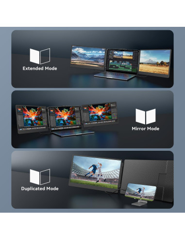 Extensor de Monitor Doble 14'' FHD 1080P APILDELLA USB-C HDMI