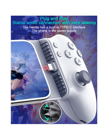 Controlador de Juegos ATUTEN para iPhone 15/16 y Android USB-C