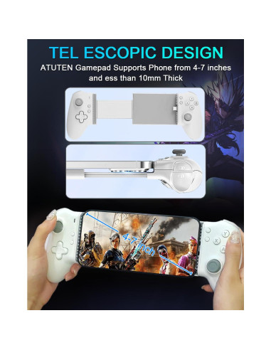 Controlador de Juegos ATUTEN para iPhone 15/16 y Android USB-C