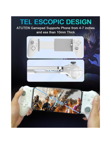 Controlador de Juegos ATUTEN para iPhone 15/16 y Android USB-C