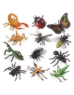 Figuras de Insectos Realistas SIENON - 12 Piezas 5-10 cm