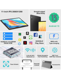 Tableta ZIOVO Z128 11" Android 13 16GB RAM 256GB ROM 2