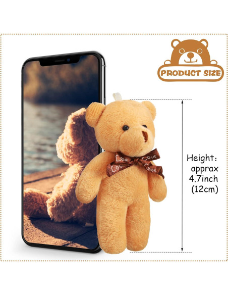 Skylety 24 Ositos de Peluche Mini 12 cm para Decoración y Regalos