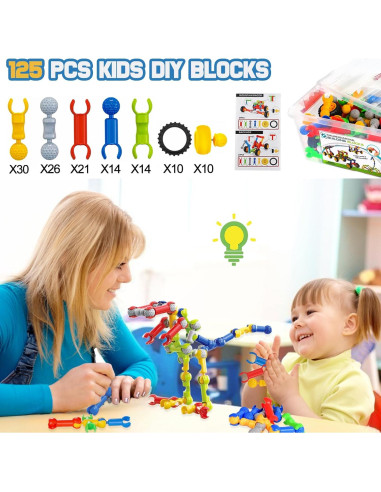 Juguete de Construcción STEM Afomida 125 Piezas para Niños