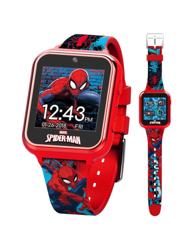 Reloj inteligente Accutime Spider-Man rojo para niños - Cámara, juegos