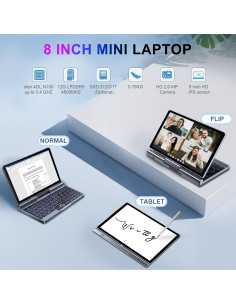 Mini Laptop KOOSMILE P8 8" Táctil 12GB RAM 1TB SSD 2