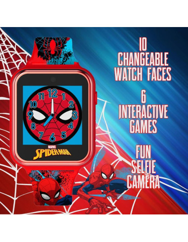 Reloj inteligente Accutime Spider-Man rojo para niños - Cámara, juegos