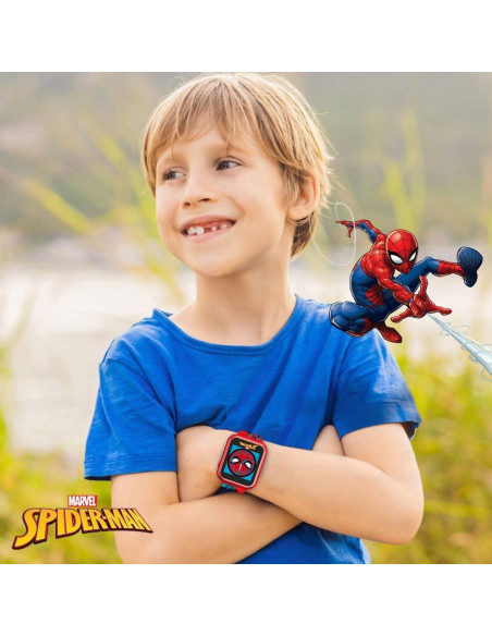 Reloj inteligente Accutime Spider-Man rojo para niños - Cámara, juegos