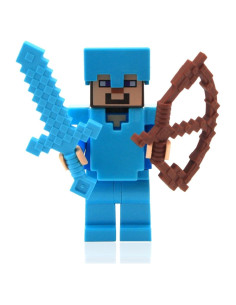 LEGO Minecraft Steve con Armadura Diamante y Espada