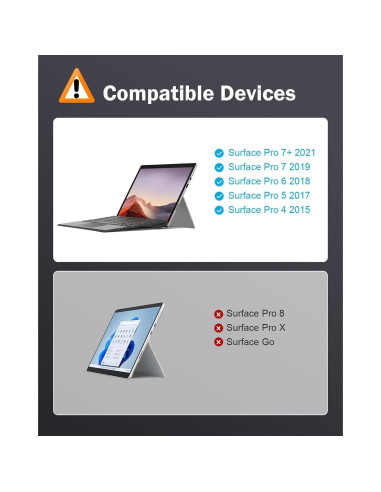 Teclado Inalámbrico MoKo para Microsoft Surface Pro Gris