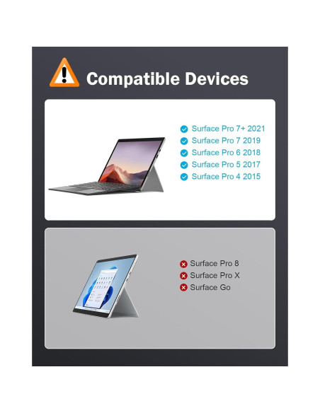 Teclado Inalámbrico MoKo para Microsoft Surface Pro Gris