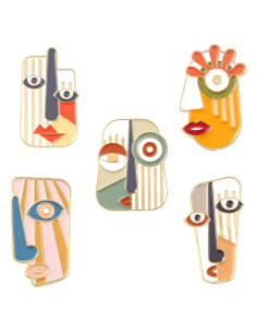 Conjunto de 5 Broches de Esmalte Estilo Picasso - DD-life