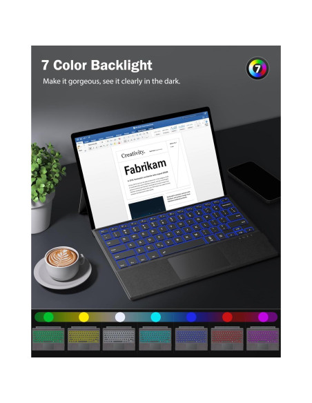 Teclado Inalámbrico MoKo para Microsoft Surface Pro Gris