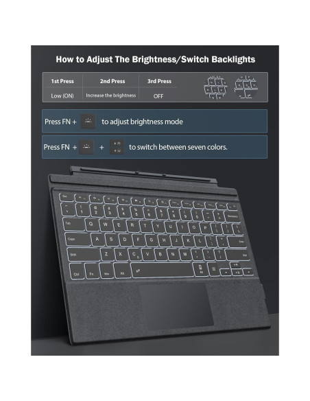 Teclado Inalámbrico MoKo para Microsoft Surface Pro Gris