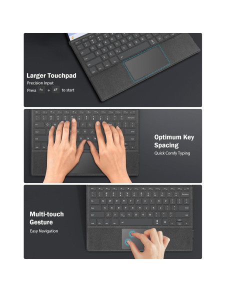 Teclado Inalámbrico MoKo para Microsoft Surface Pro Gris