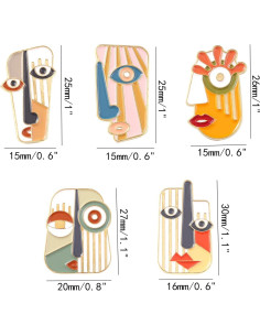 Conjunto de 5 Broches de Esmalte Estilo Picasso - DD-life 2