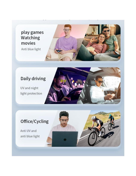 Gafas de Audio Bluetooth HUOSUC G05-T3 Anti Luz Azul