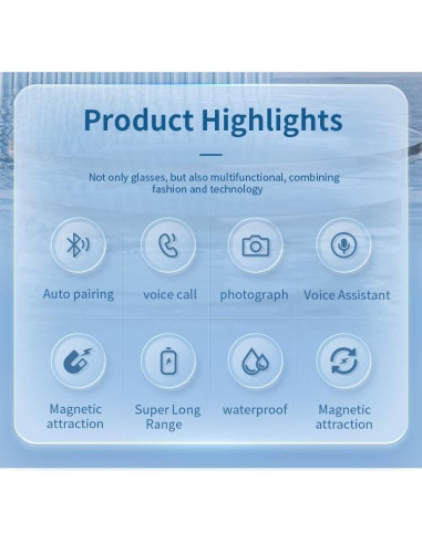 Gafas de Audio Bluetooth HUOSUC G05-T3 Anti Luz Azul