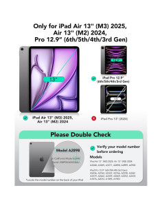 Funda Teclado ESR iPad Air 13 y Pro 12.9, Negro 2