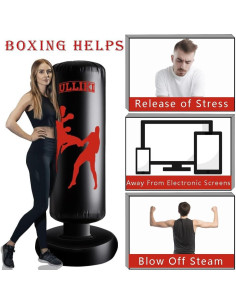 Saco de Boxeo ULLIKI 165 cm con Guantes para Adultos y Niños 2