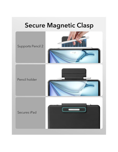 Funda Teclado ESR iPad Air 13 y Pro 12.9, Negro