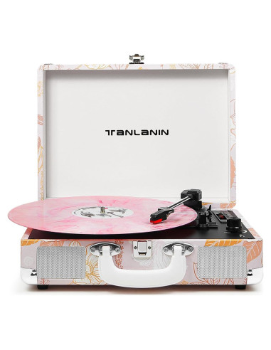 Reproductor de Vinilo TANLANIN TE-001PK Floral Rosa Bluetooth